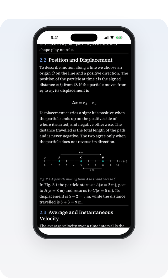 A chapter in dark mode