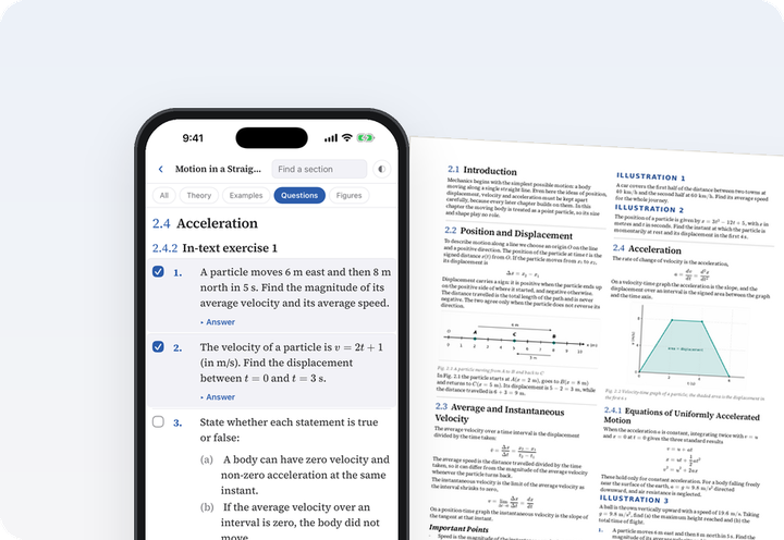 The chapter open in the app next to a printed worksheet